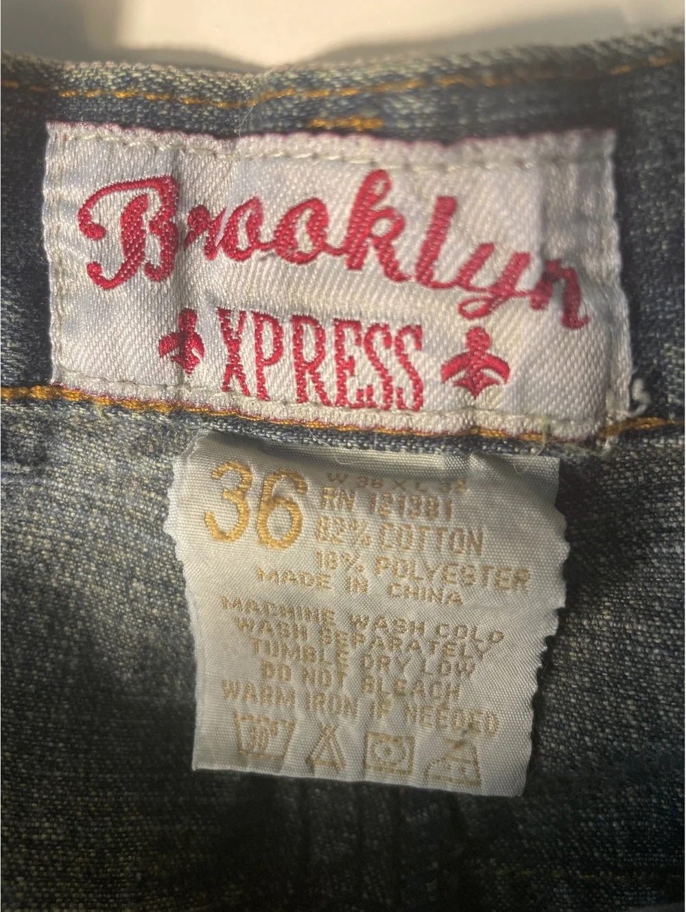Vintage Brooklyn Xpress BX Collection Denim Jeans 90s Y2K Mens Size 36 Studded